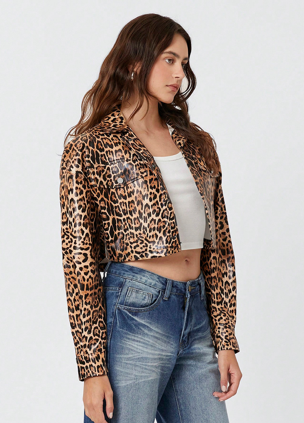 Коричнева демісезонна куртка куртка-піджак SHEIN