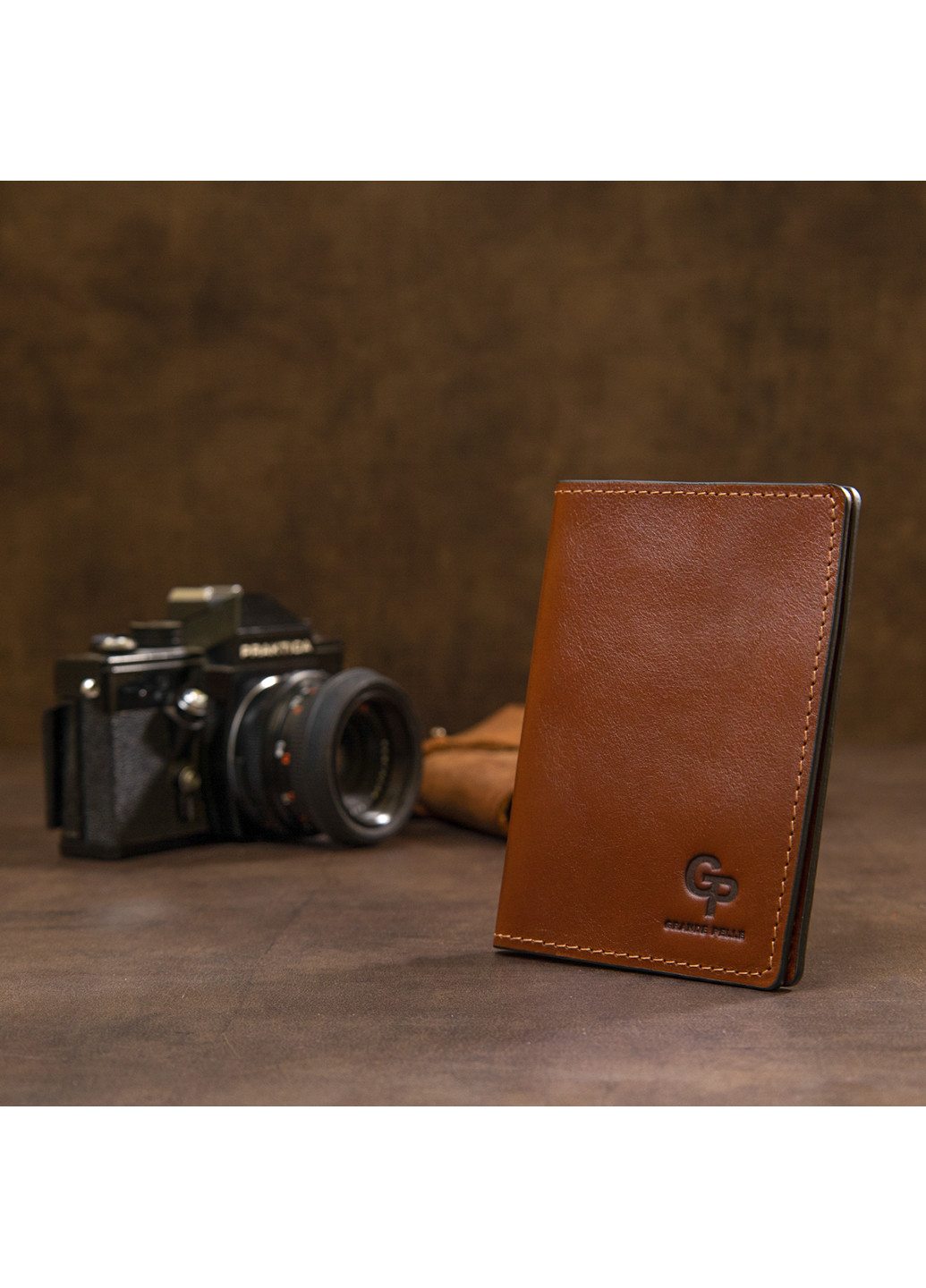 Шкіряна обкладинка для документів 10х13,5х1 см Grande Pelle (252414774)