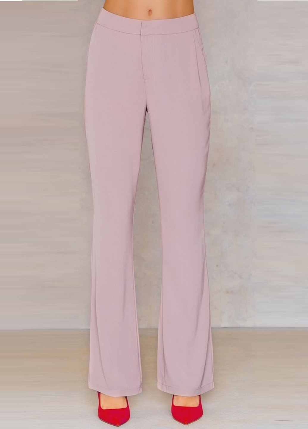 Розово-лиловые кэжуал демисезонные прямые брюки NA-KD
