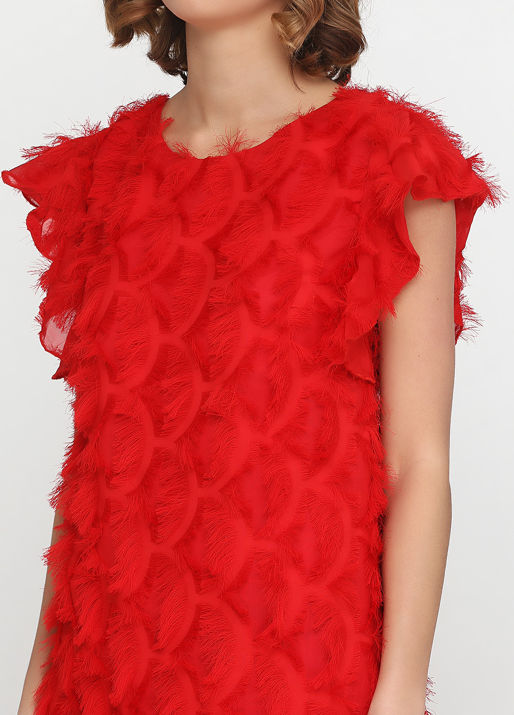 Красное коктейльное платье Sonetti фактурное