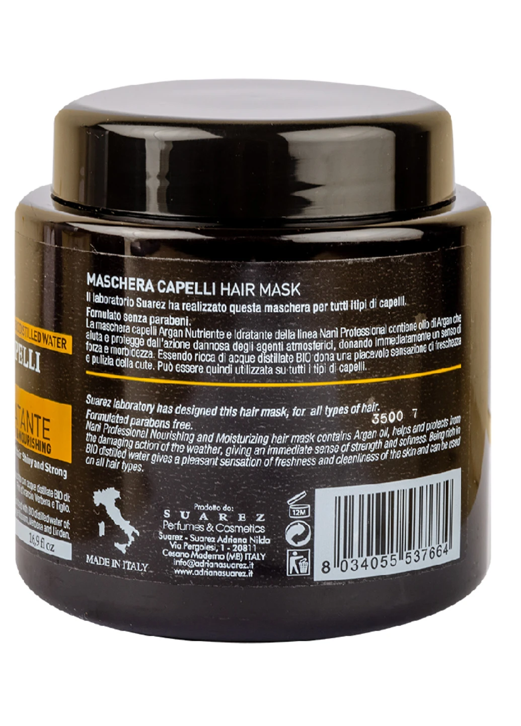 Питательная маска для волос ARGAN MOISTURIZING & NOURISHING 500 мл Nani Professional Milano (250206885)