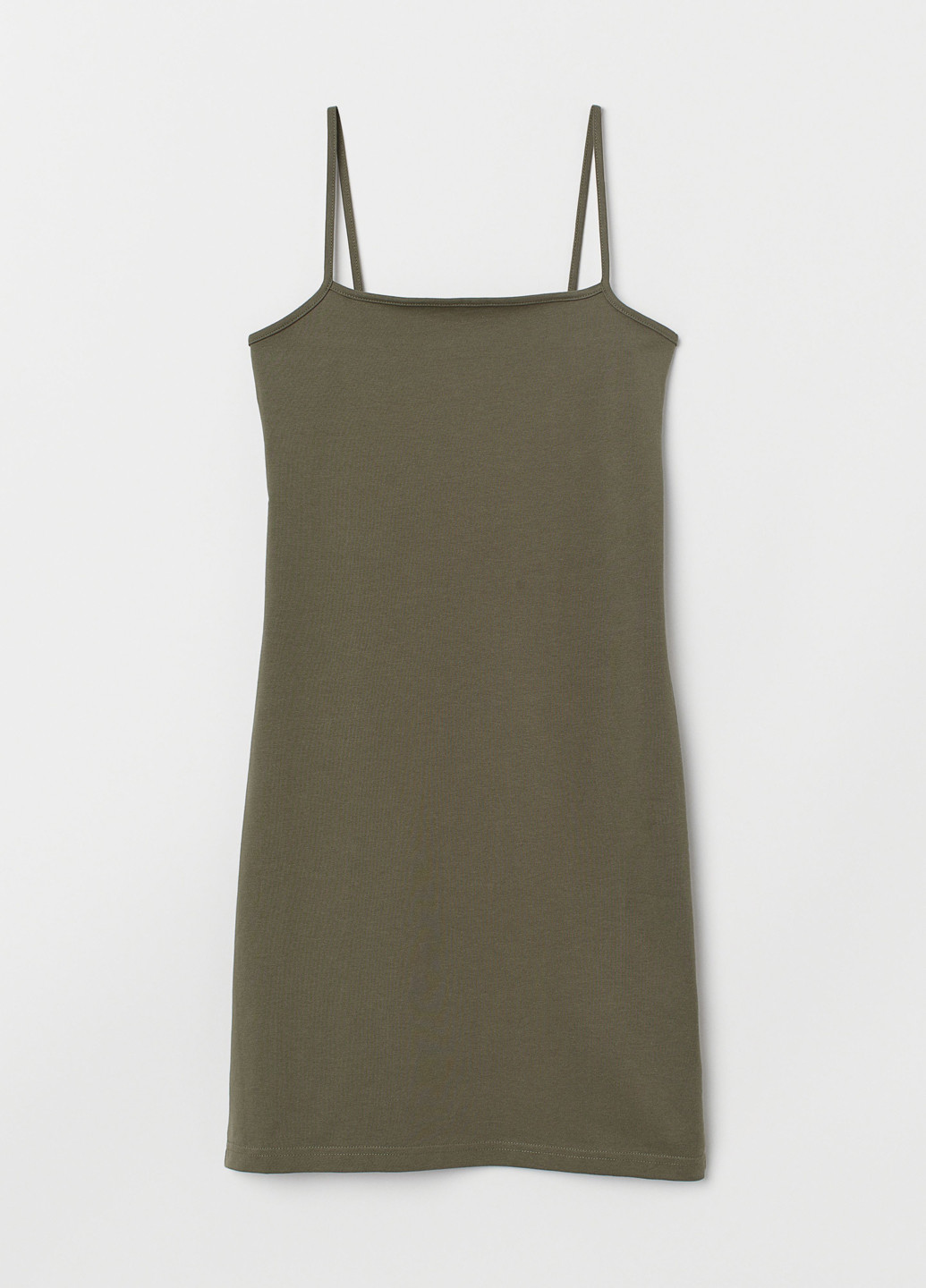 Оливковое (хаки) кэжуал платье футляр, платье-майка H&M однотонное