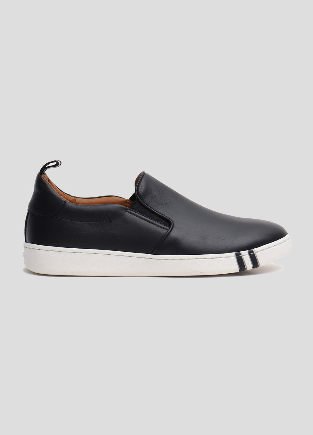 Черные белые кожаные слипоны Bally однотонные