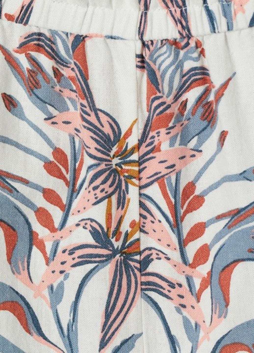 Комбінезон H&M комбінезон-брюки квітковий білий кежуал льон