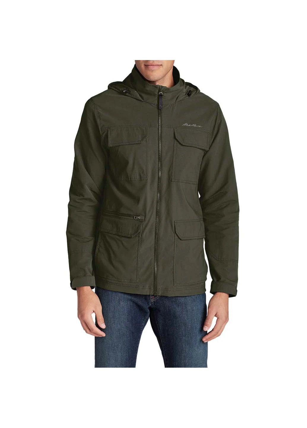 Темно-зеленая демисезонная куртка Eddie Bauer