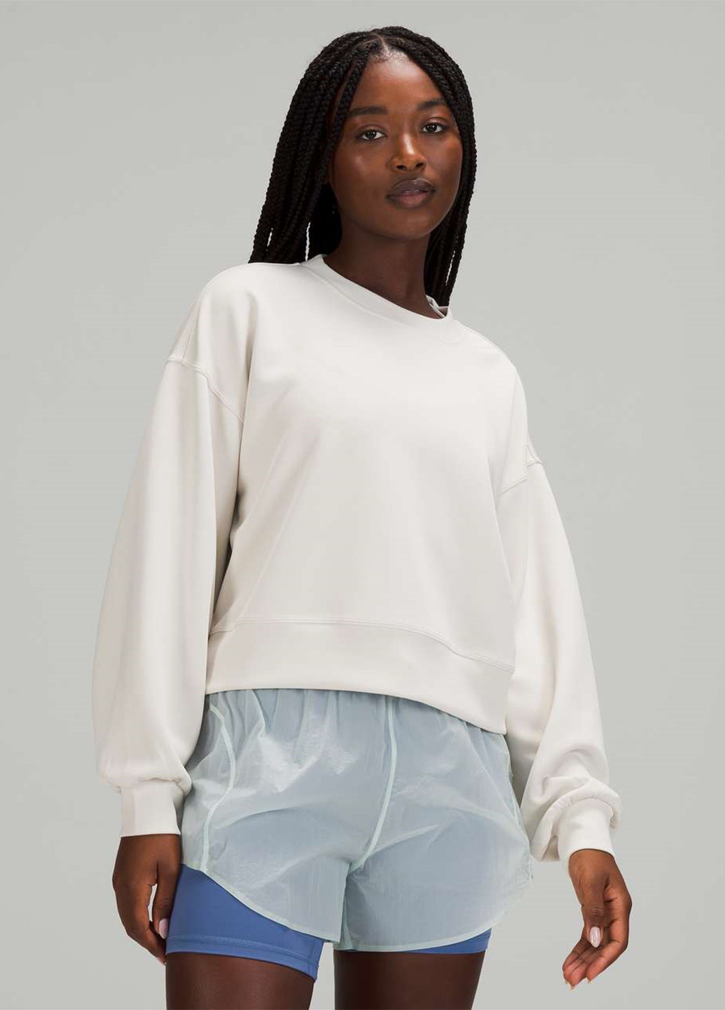 Сіро-бежевий світшот Lululemon Athletica однотонний без декору (354011689)