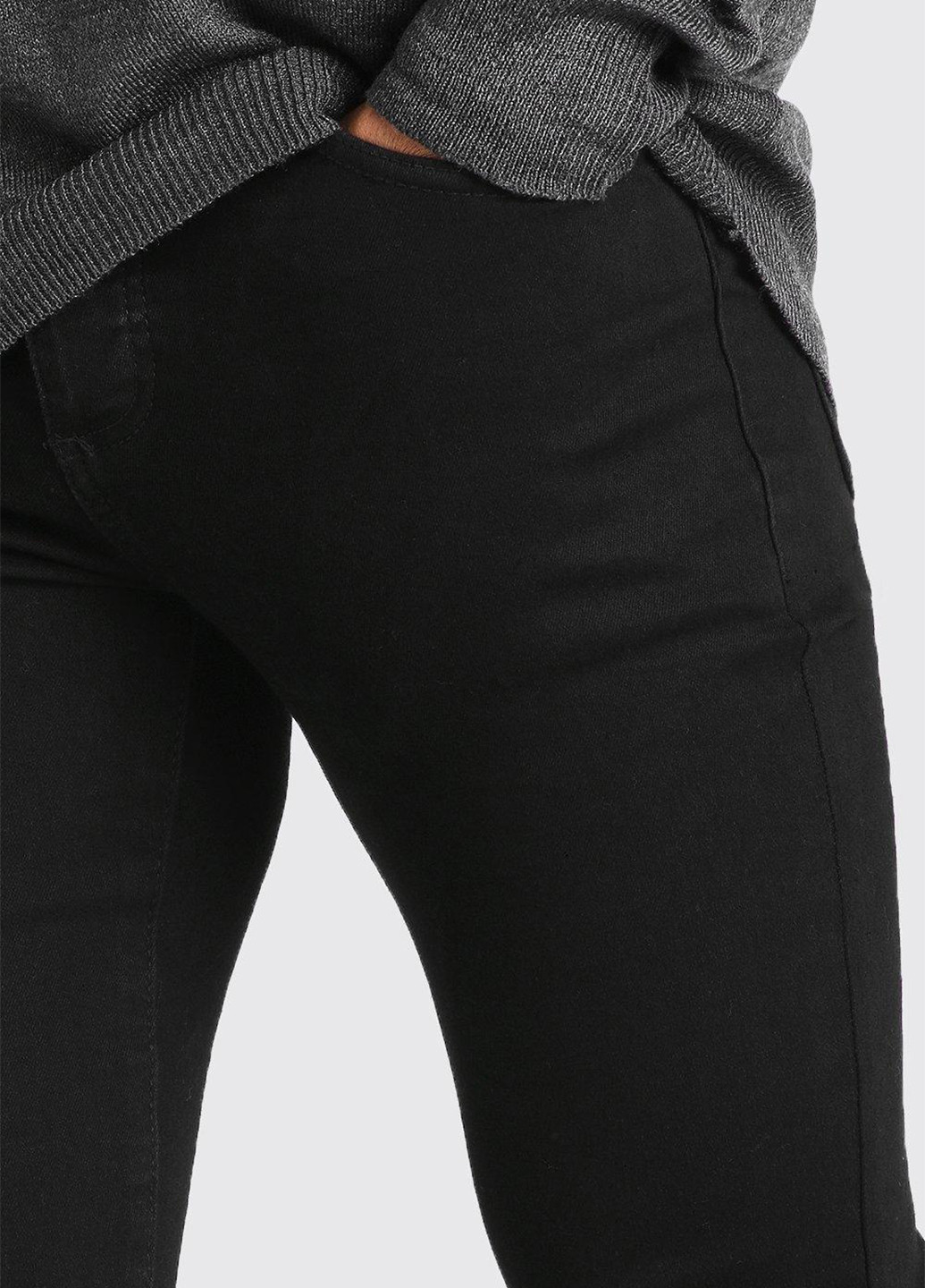 Черные демисезонные скинни джинсы Boohoo