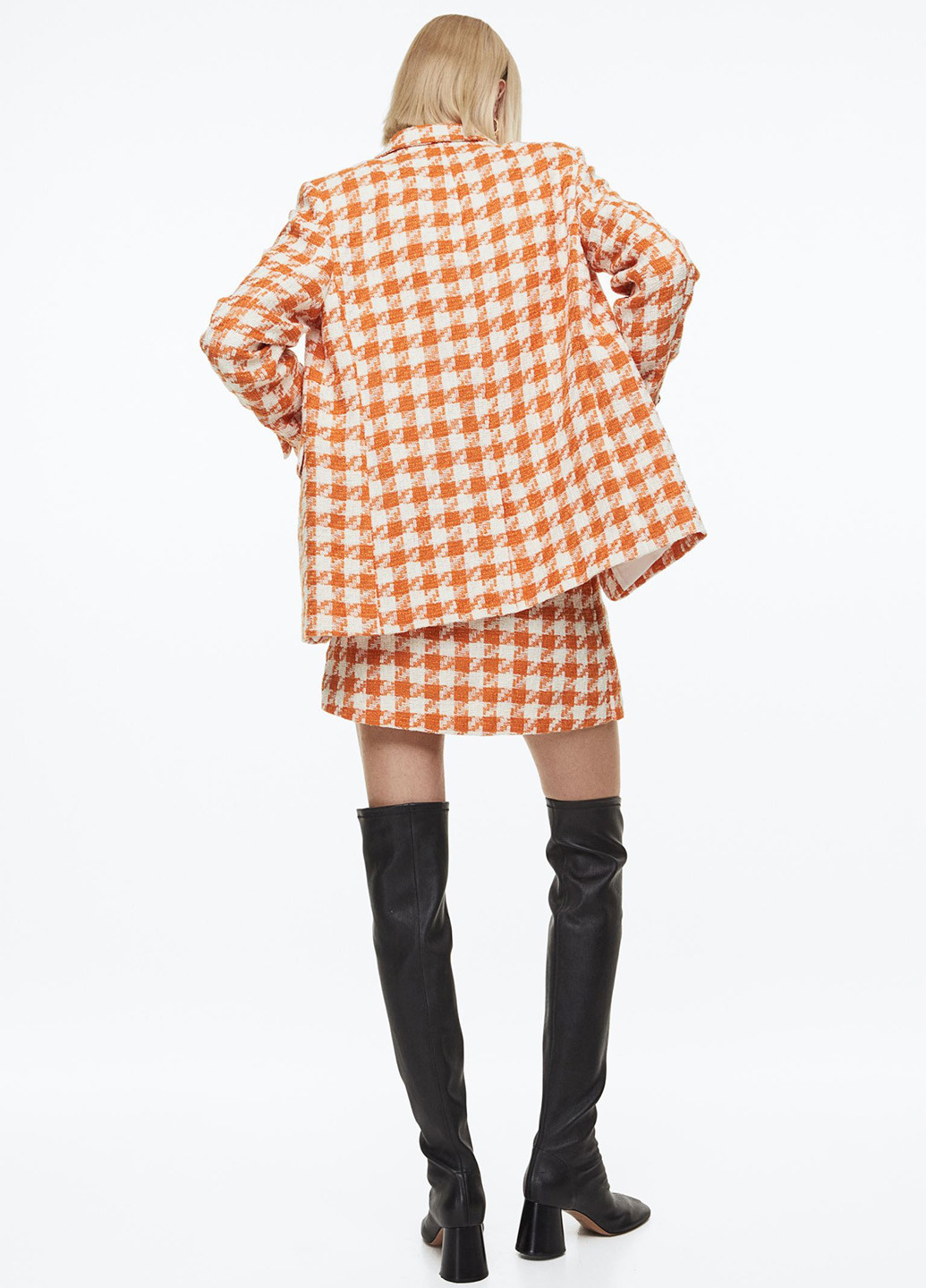 Оранжевая кэжуал в клетку юбка H&M на запах