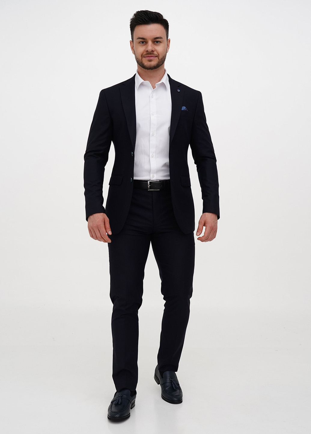 Темно-синій демісезонний костюм (піджак, штани) брючний Trend Collection