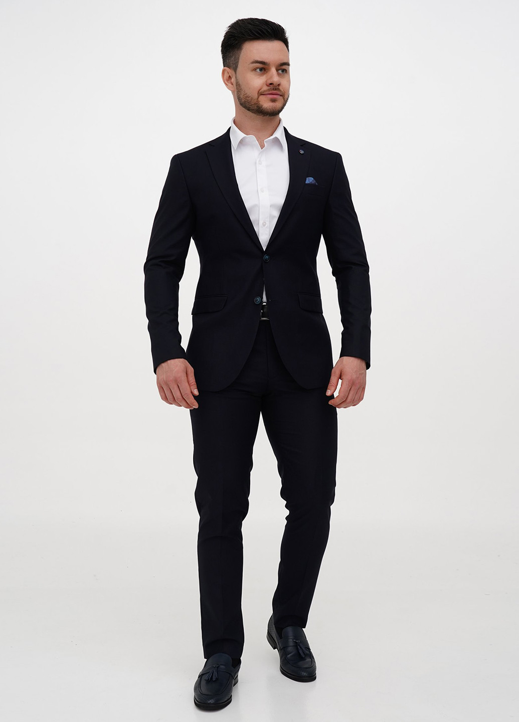 Темно-синій демісезонний костюм (піджак, штани) брючний Trend Collection