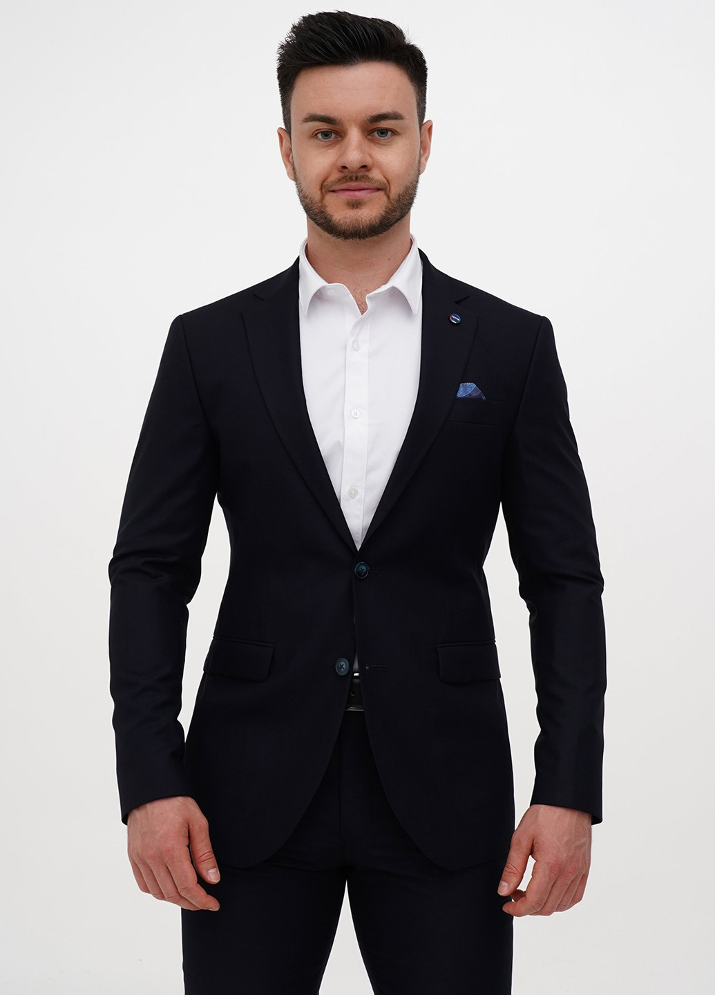 Темно-синій демісезонний костюм (піджак, штани) брючний Trend Collection