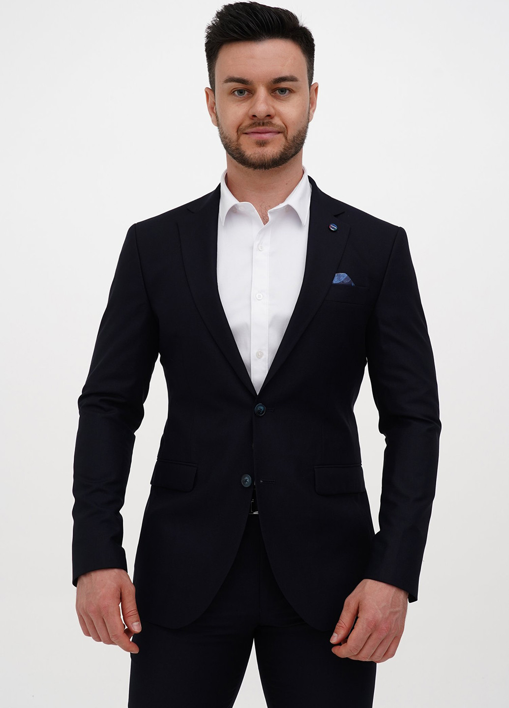 Темно-синій демісезонний костюм (піджак, штани) брючний Trend Collection