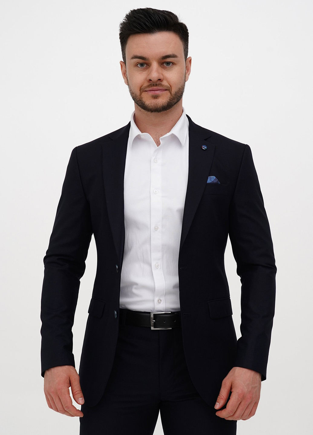 Темно-синій демісезонний костюм (піджак, штани) брючний Trend Collection