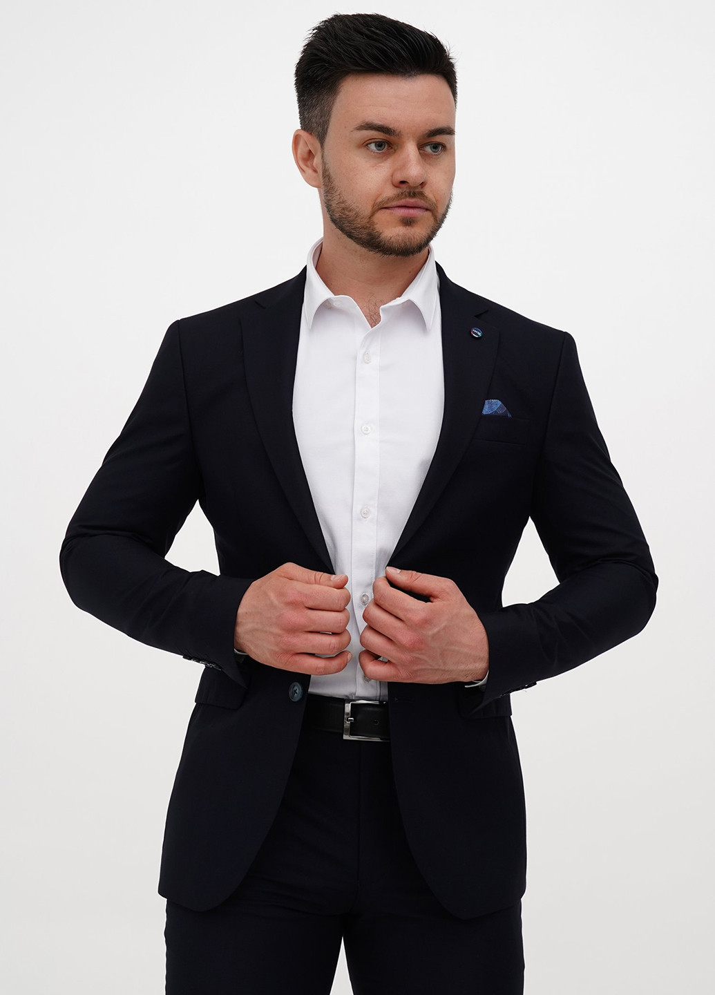 Темно-синій демісезонний костюм (піджак, штани) брючний Trend Collection