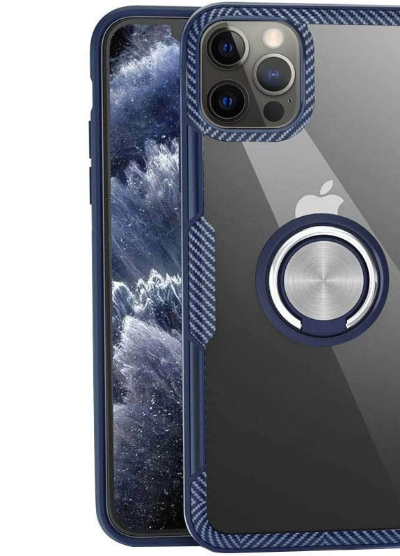 TPU + PC чохол CrystalRing for Magnet (opp) для Apple iPhone 12 Pro Max (6.7 ') Безбарвний / Темно-синій (is_00000038427_3) Deen (229727832)