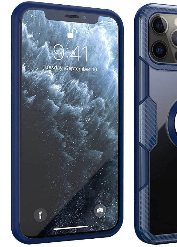 TPU + PC чохол CrystalRing for Magnet (opp) для Apple iPhone 12 Pro Max (6.7 ') Безбарвний / Темно-синій (is_00000038427_3) Deen (229727832)