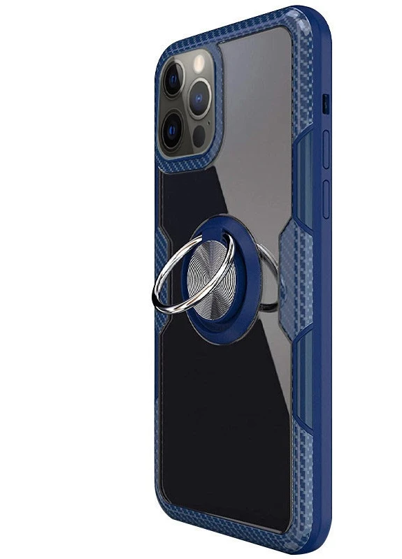 TPU + PC чохол CrystalRing for Magnet (opp) для Apple iPhone 12 Pro Max (6.7 ') Безбарвний / Темно-синій (is_00000038427_3) Deen (229727832)