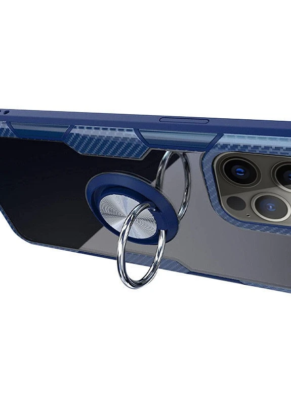 TPU + PC чохол CrystalRing for Magnet (opp) для Apple iPhone 12 Pro Max (6.7 ') Безбарвний / Темно-синій (is_00000038427_3) Deen (229727832)