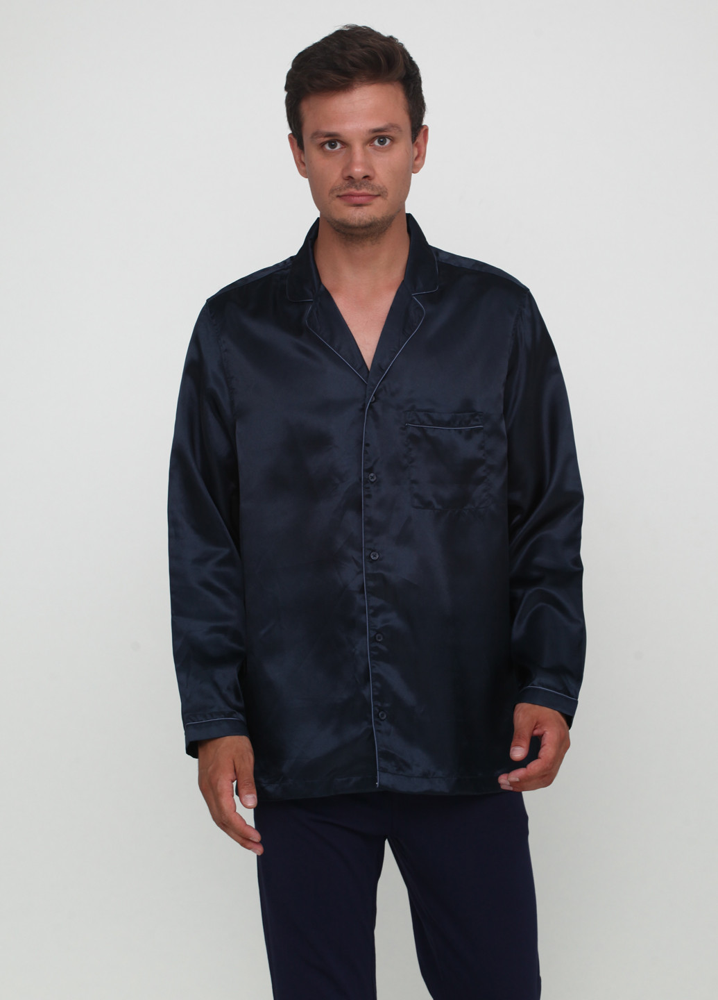 Темно-синяя домашний рубашка однотонная H&M