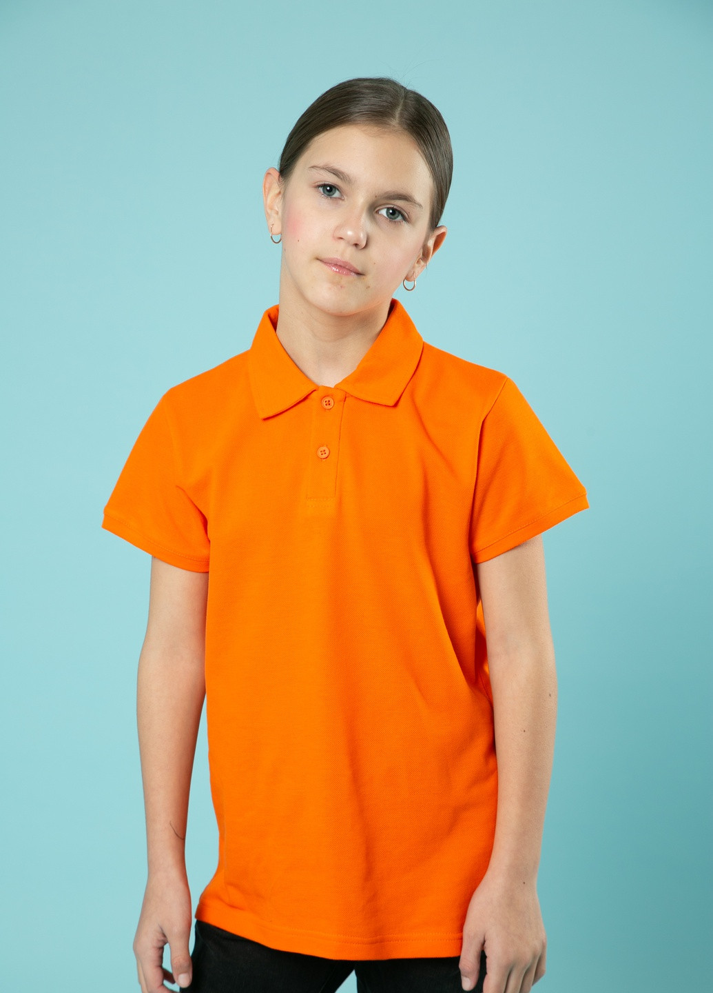 Оранжевая детская футболка-футболка поло детская TvoePolo однотонная