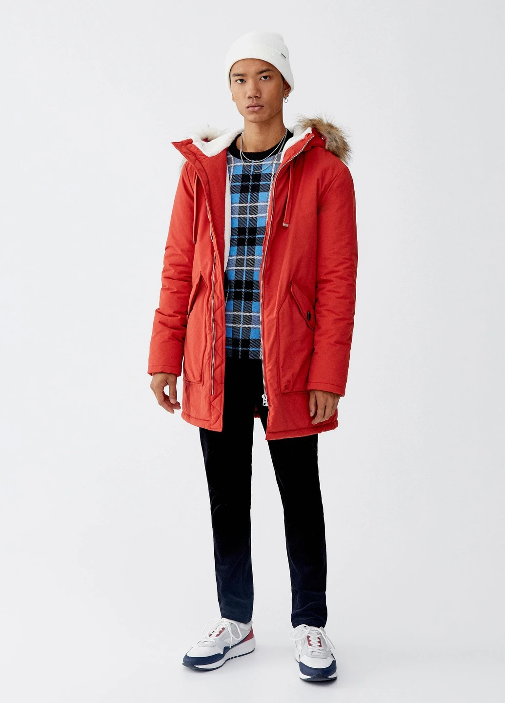 Парка зимова,червоний, Pull & Bear (255192110)