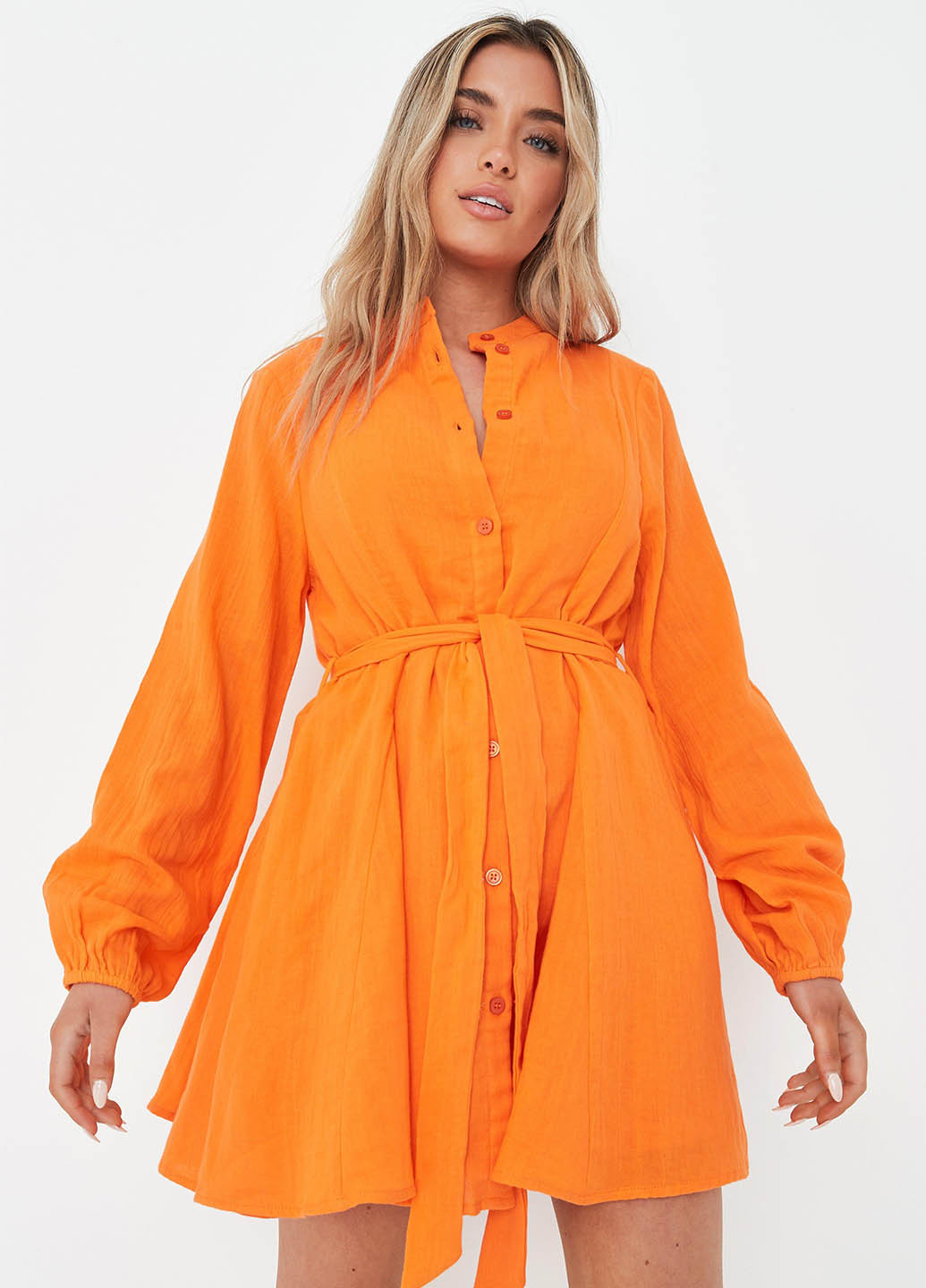 Оранжевое кэжуал платье клеш Missguided однотонное