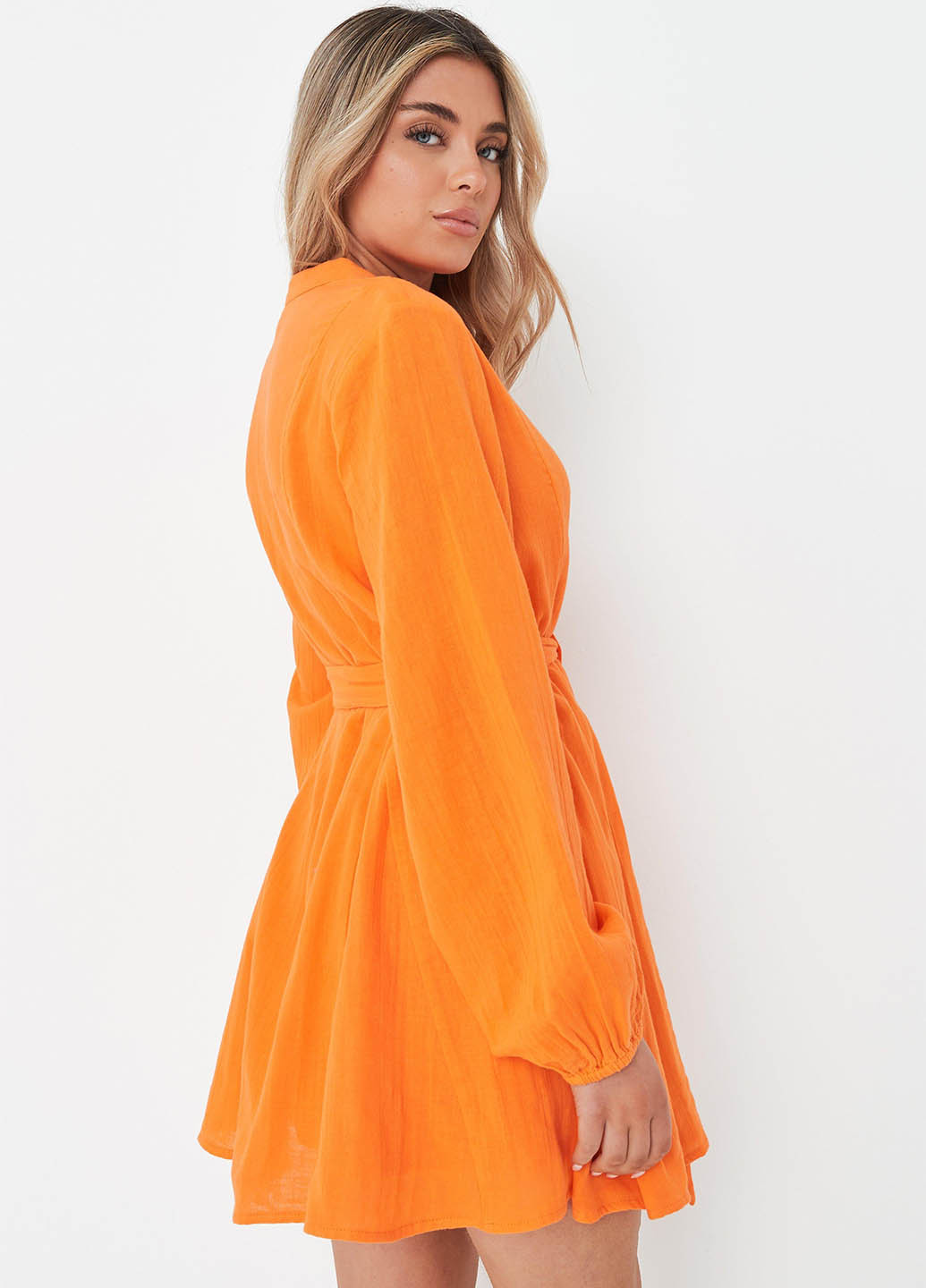 Оранжевое кэжуал платье клеш Missguided однотонное