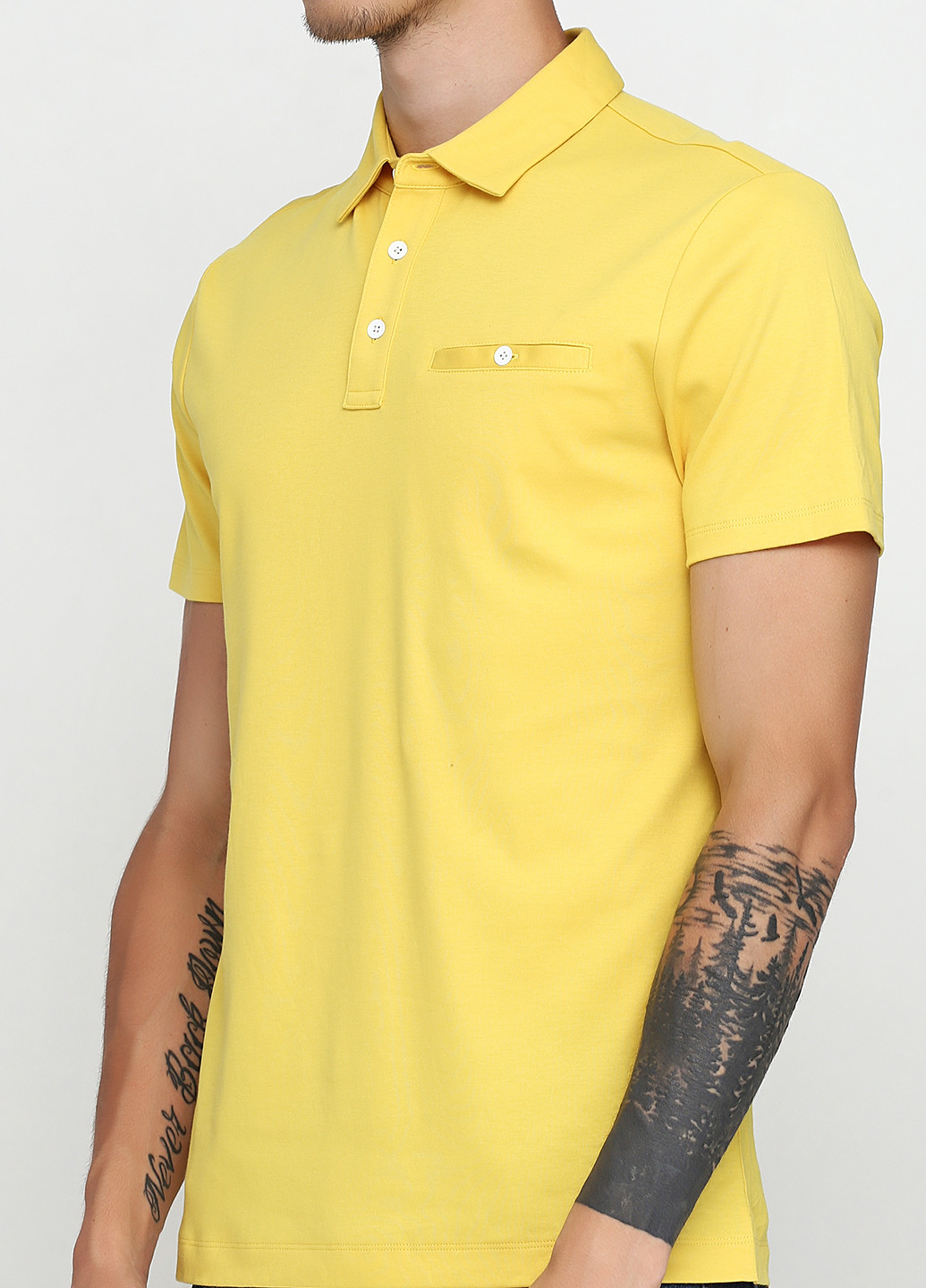Желтая футболка-поло для мужчин Banana Republic однотонная