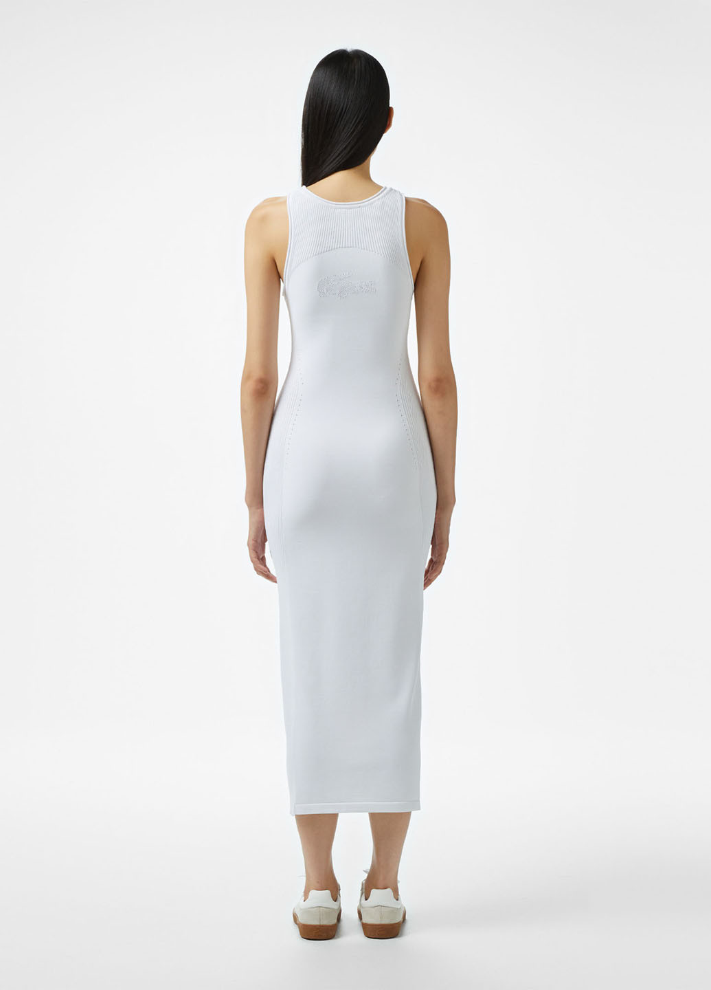 Белое кэжуал платье платье-майка Lacoste однотонное