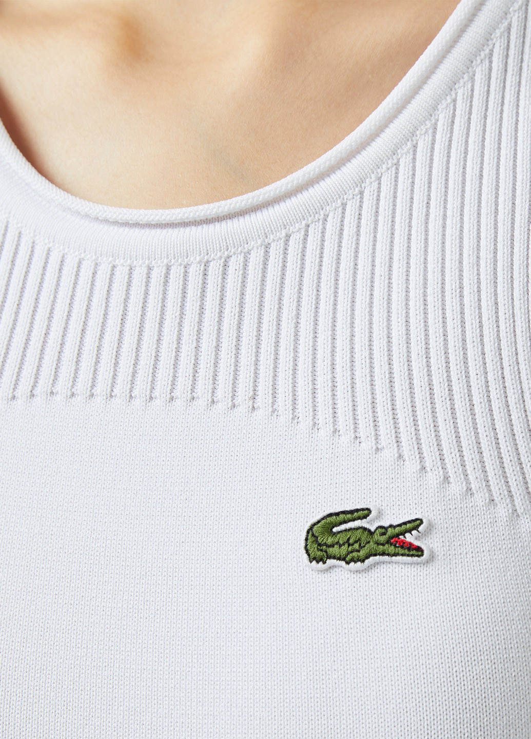 Белое кэжуал платье платье-майка Lacoste однотонное