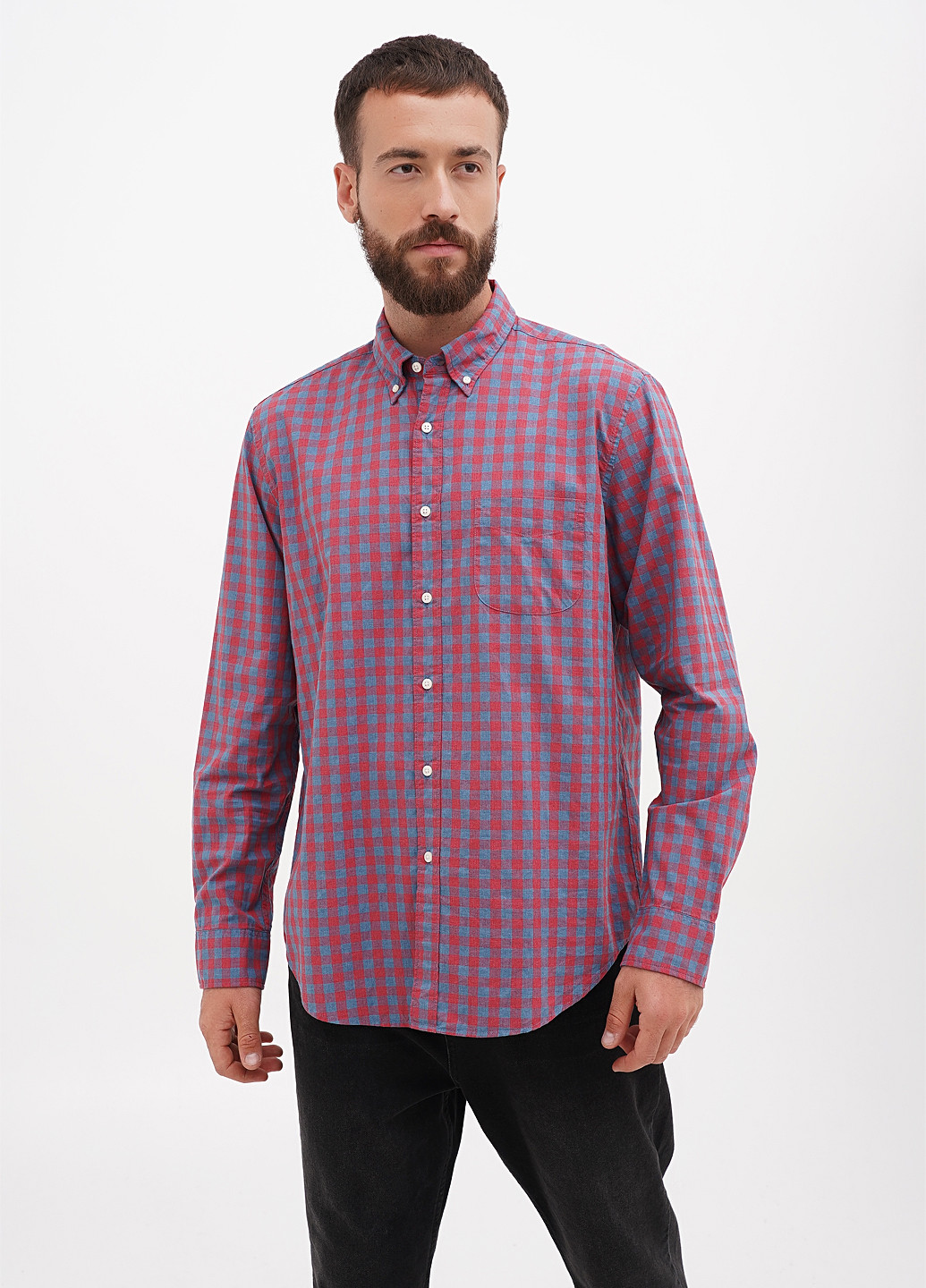 Цветная кэжуал, классическая рубашка в клетку J.Crew