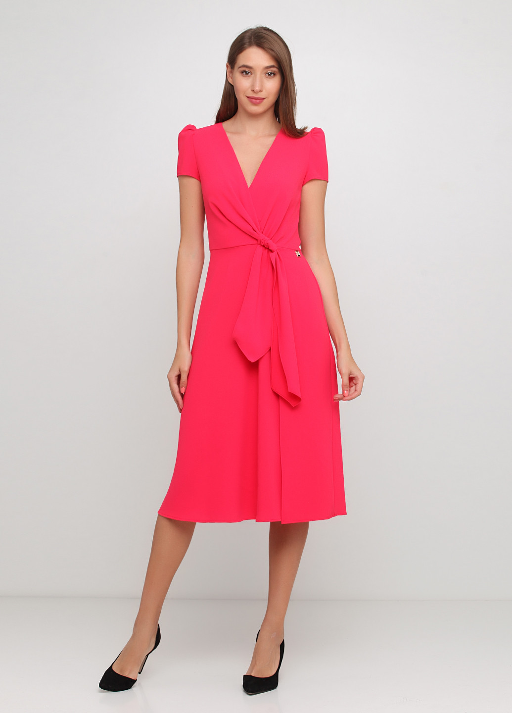 Розовое кэжуал платье Elisabetta Franchi однотонное