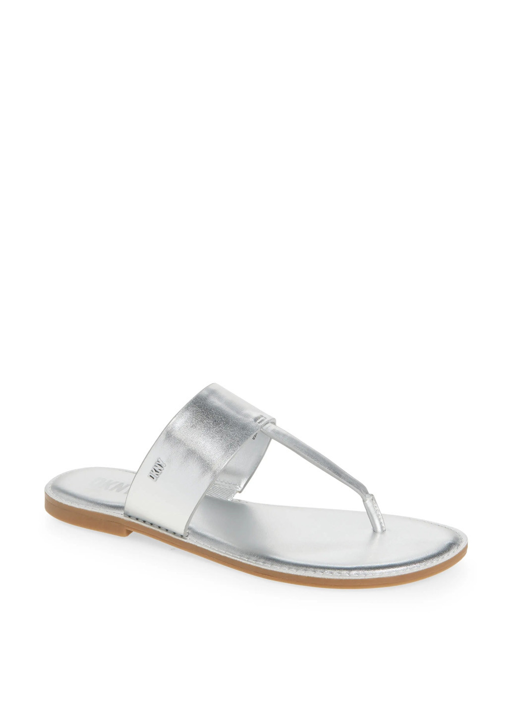 Серебристые кэжуал вьетнамки DKNY с логотипом