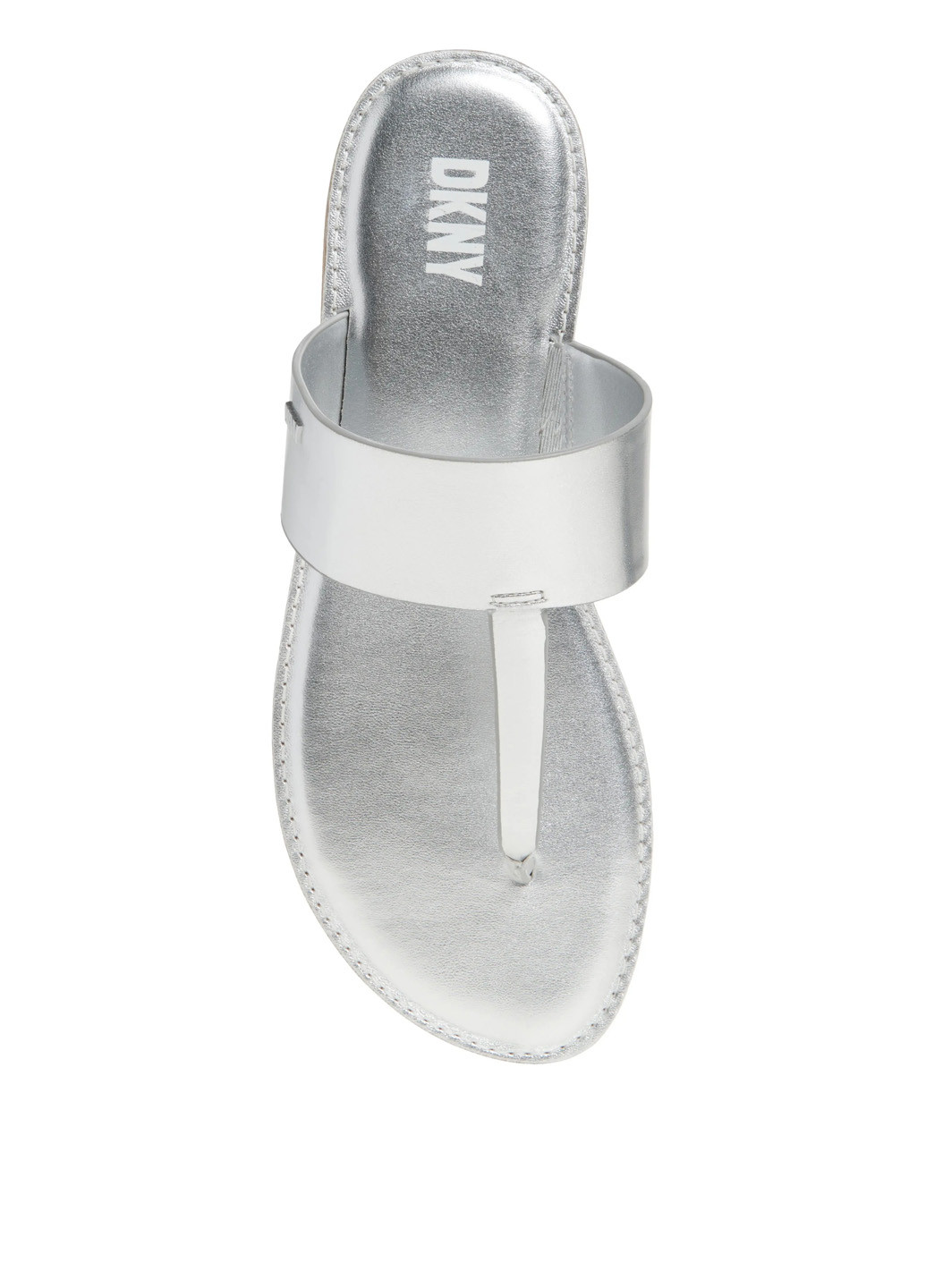 Серебристые кэжуал вьетнамки DKNY с логотипом