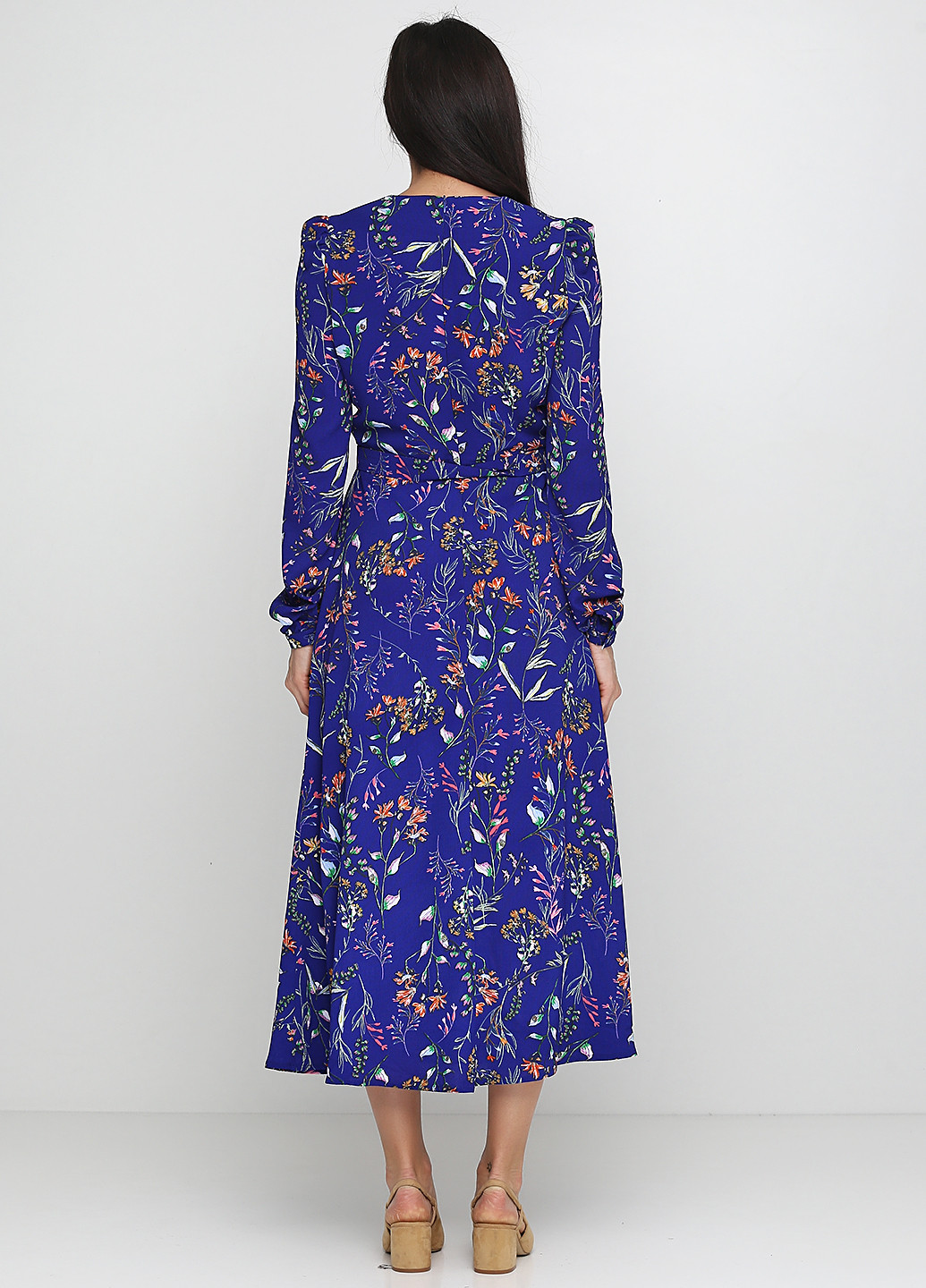 Синя кежуал платье довга Anna Yakovenko з квітковим принтом
