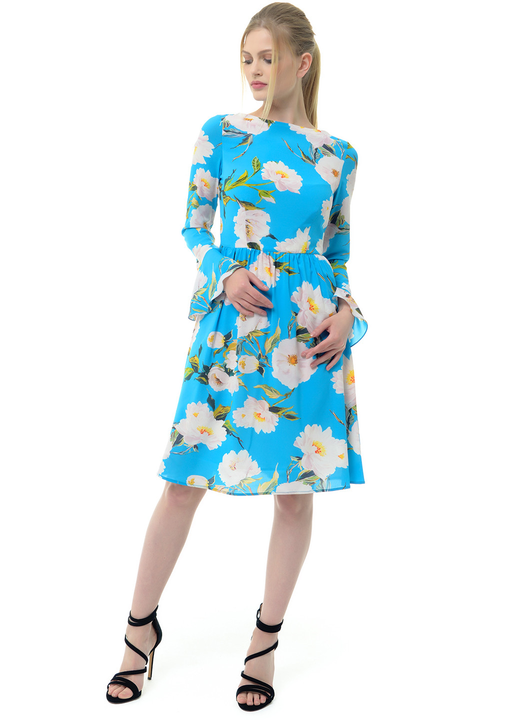 Блакитна кежуал сукня Arefeva з квітковим принтом