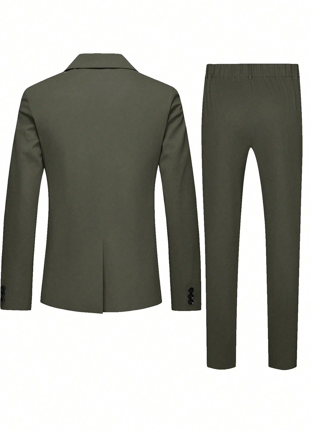 Оливковий (хакі) демісезонний костюм (піджак, штани) брючний SHEIN