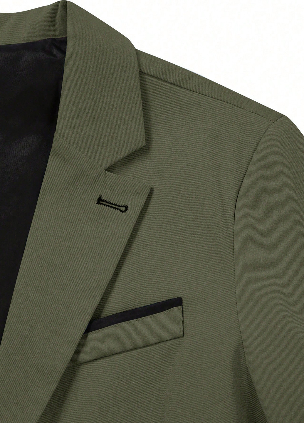 Оливковий (хакі) демісезонний костюм (піджак, штани) брючний SHEIN