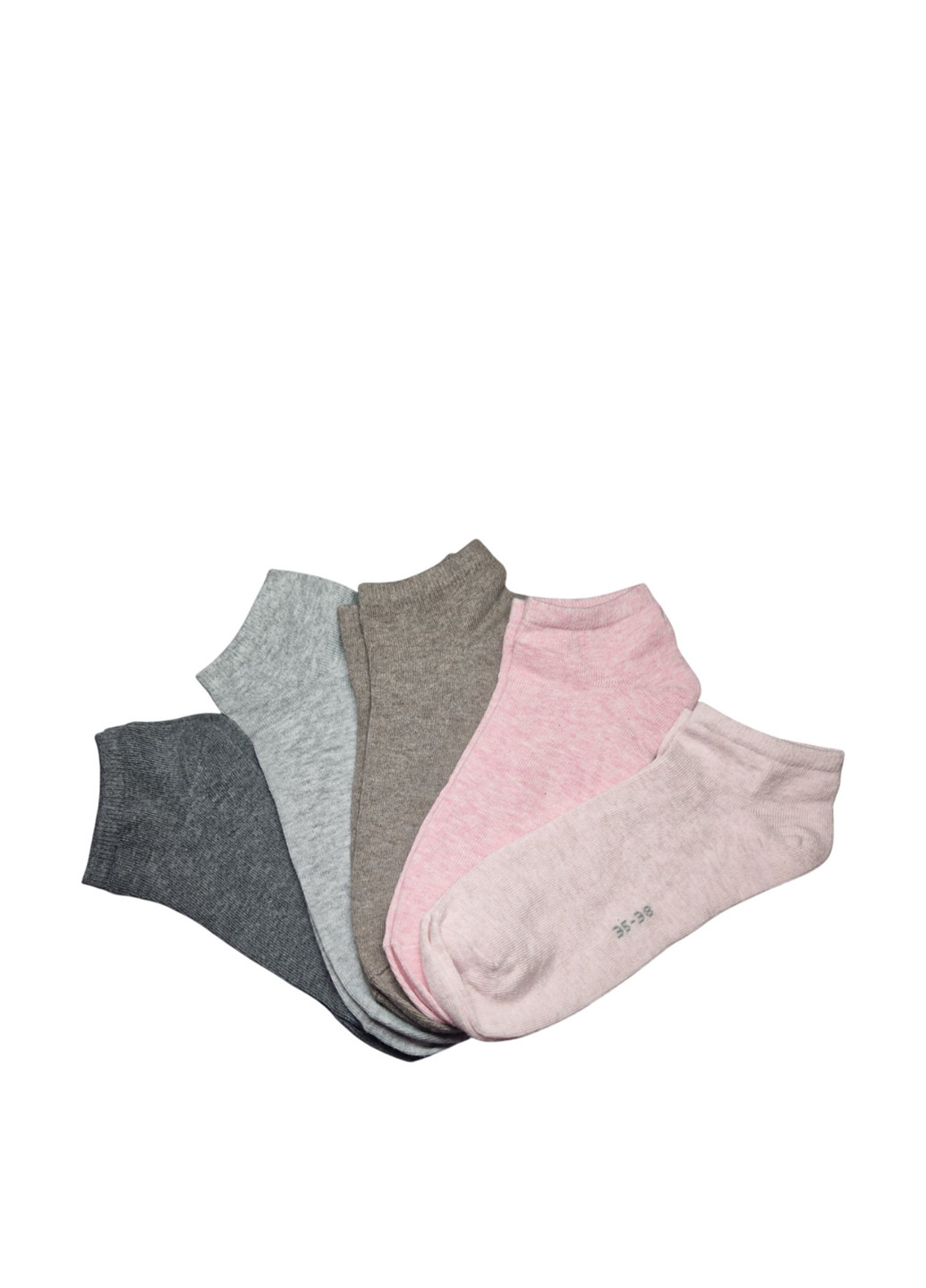 Комбинированные носки (5 пар) C&A однотонные (341560715)