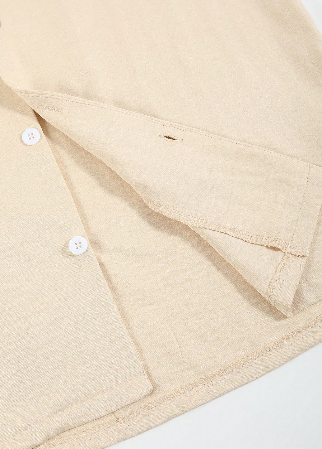 Светло-бежевая классическая, кэжуал рубашка однотонная SHEIN