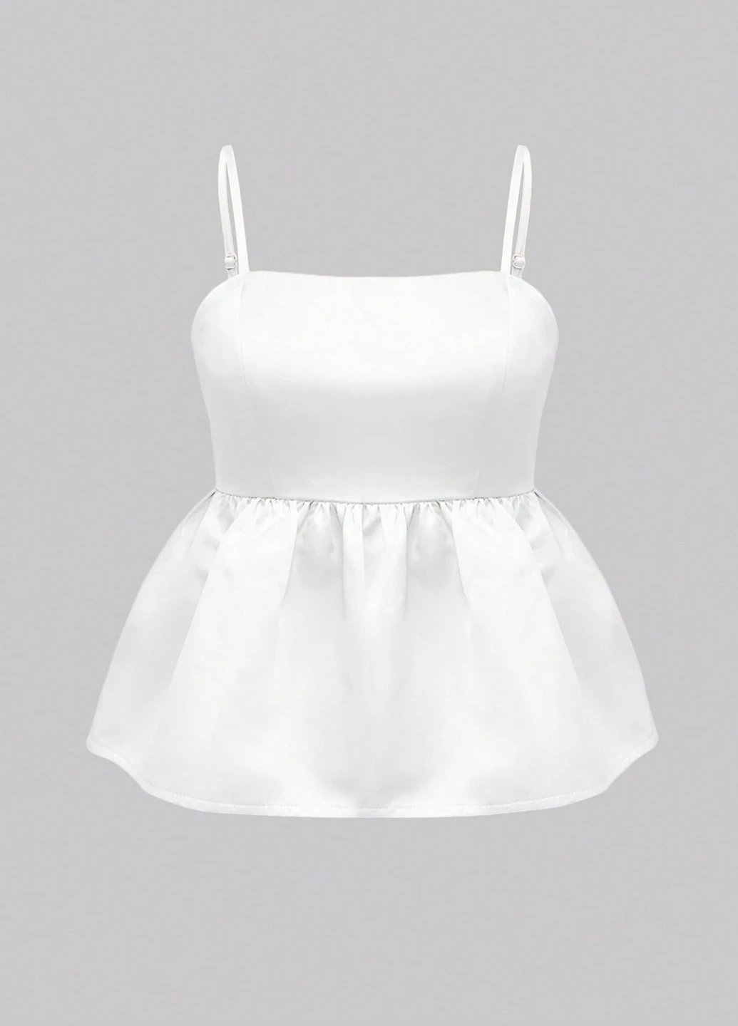 Біла блуза з баскою SHEIN