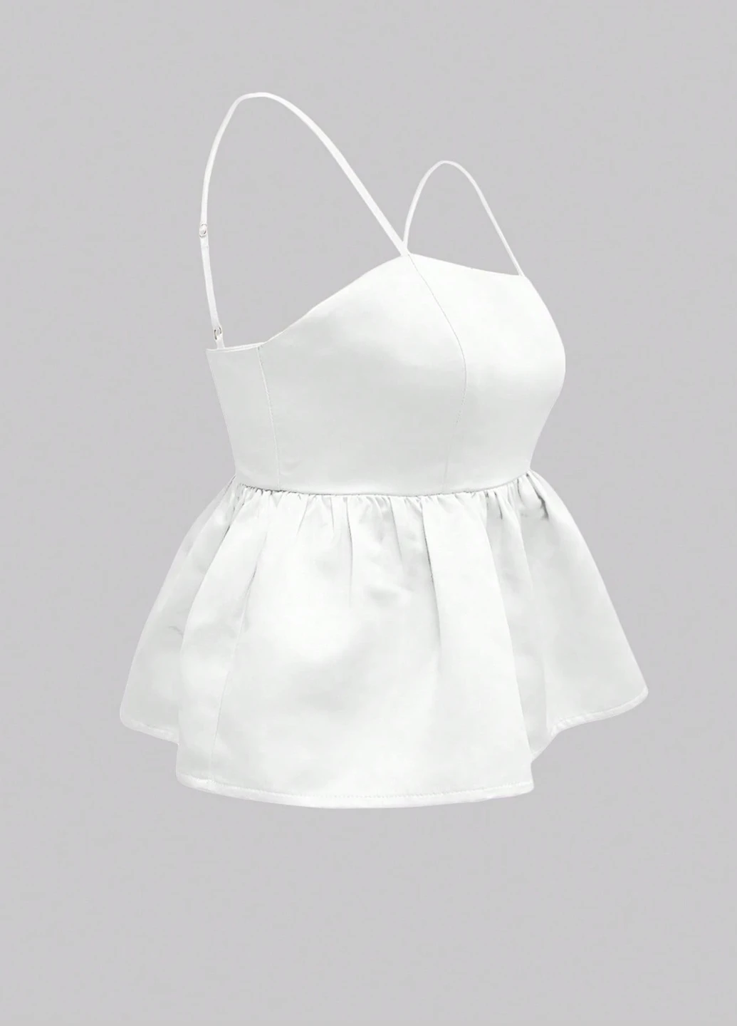 Біла блуза з баскою SHEIN
