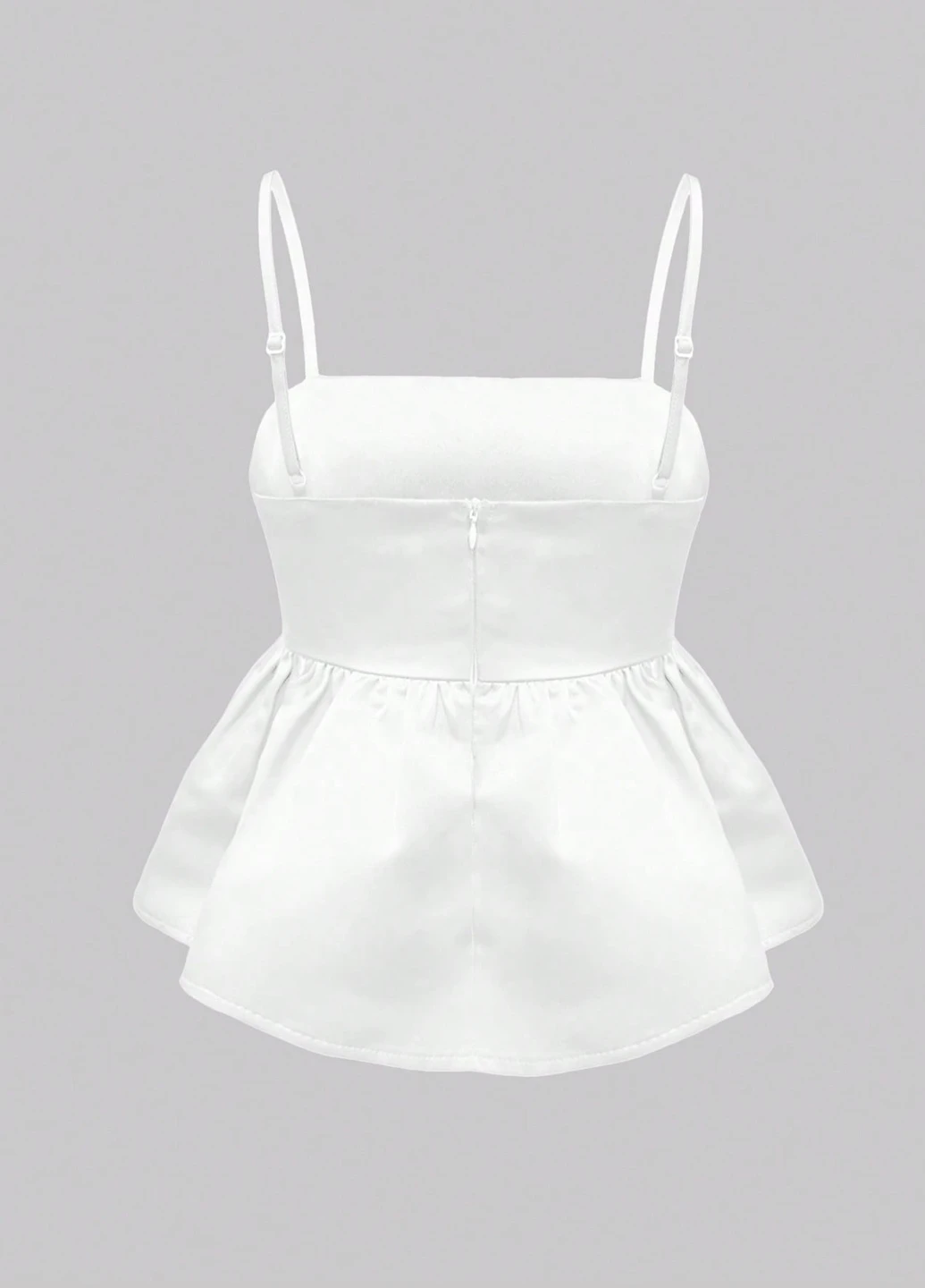 Біла блуза з баскою SHEIN
