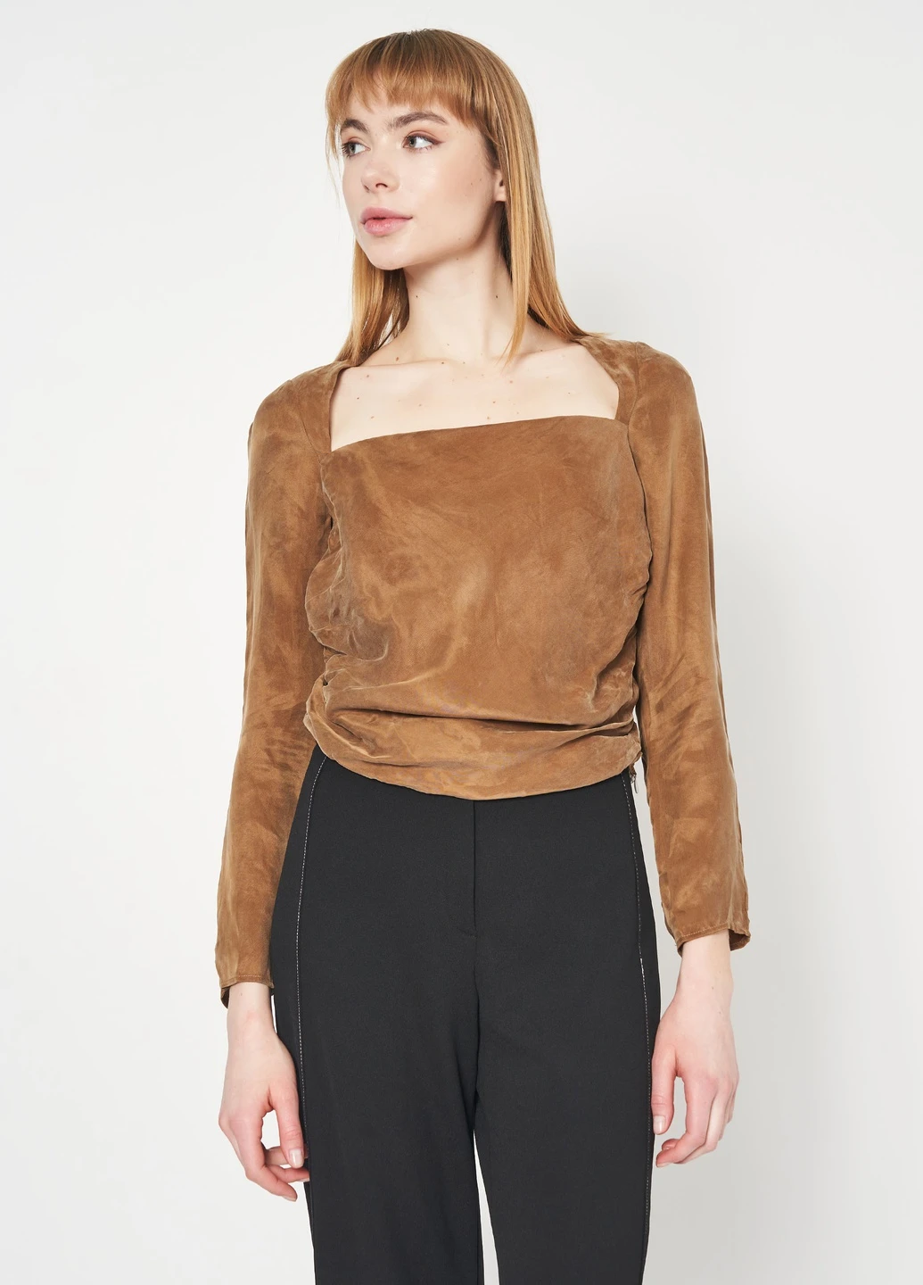 Коричневая блуза H&M