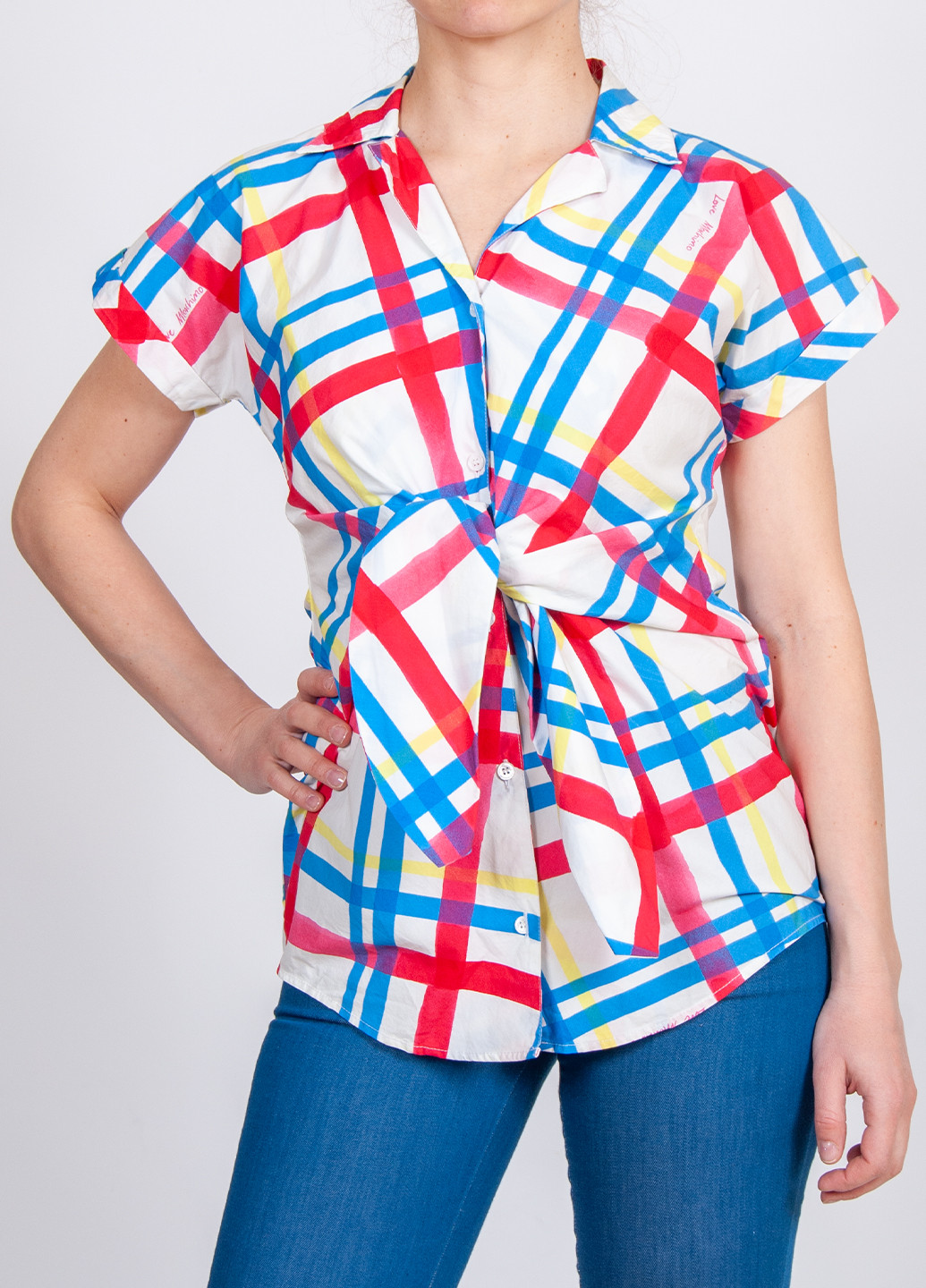 Комбинированная летняя блуза Moschino Love