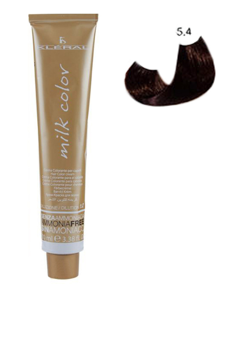 Безаміачна крем-фарба для волосся Milk №5.4 (Світло-коричневий з мідним відтінком), 100 мл Kleral System (202410141)