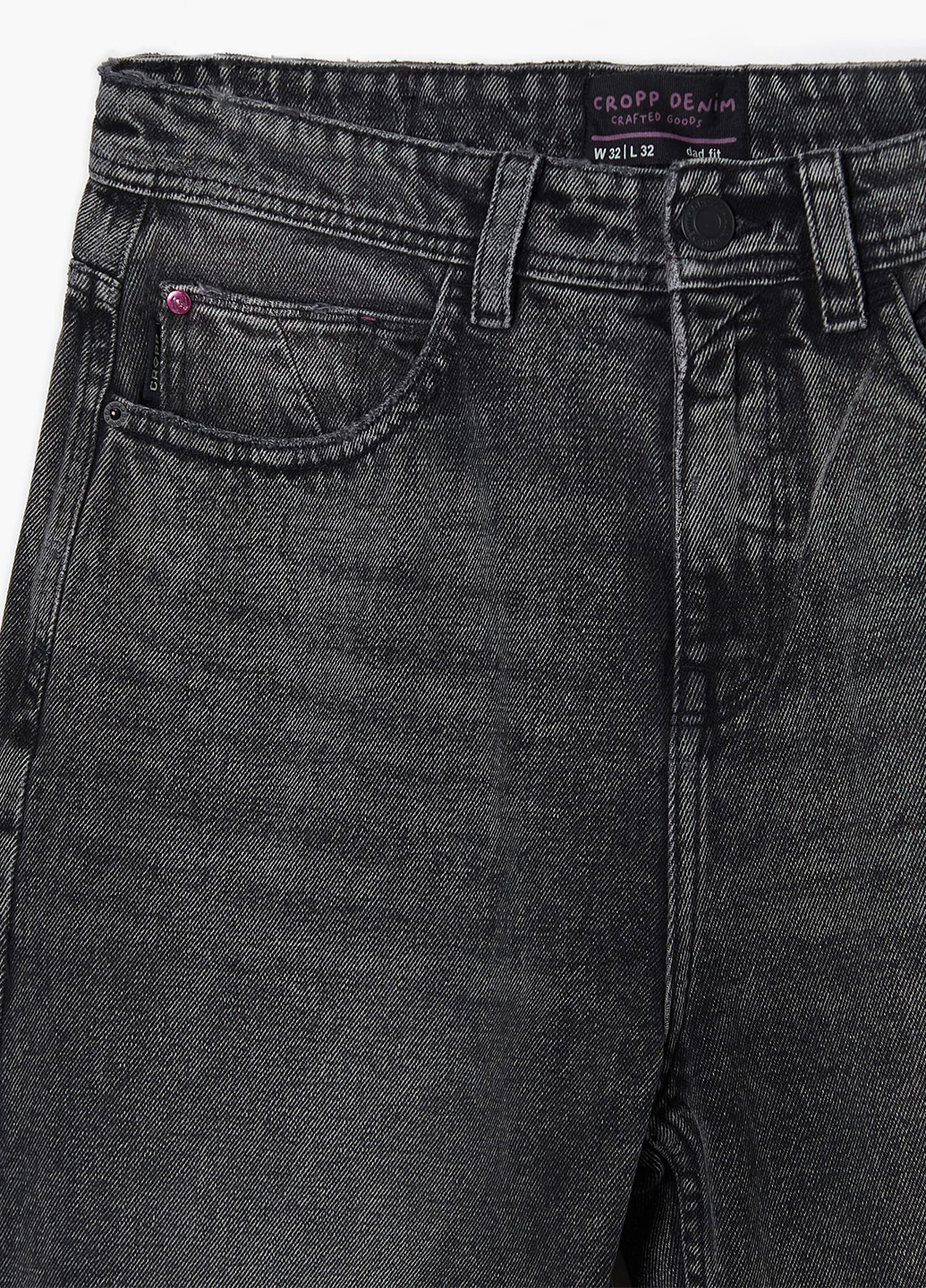 Серые демисезонные свободные джинсы Cropp