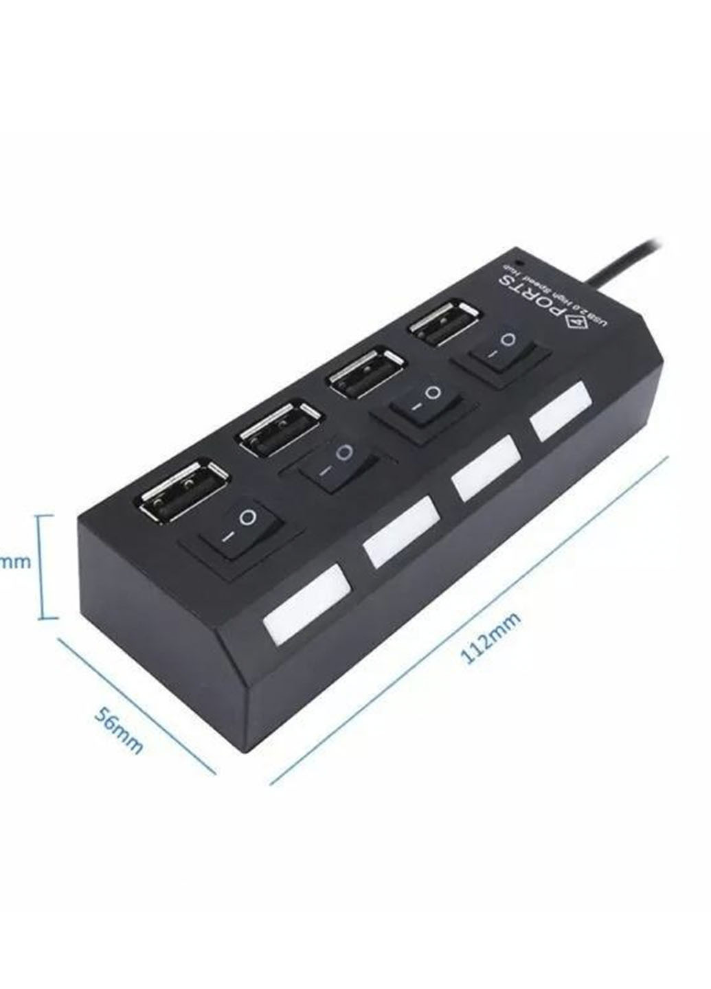 Хаб USB на 4 порти UKC HSM-50170 з вимикачами та підсвічуванням XO (252876741)