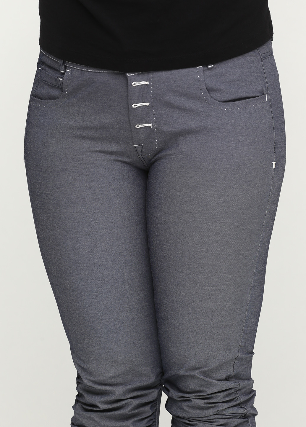 Грифельно-серые кэжуал демисезонные прямые брюки Oblique