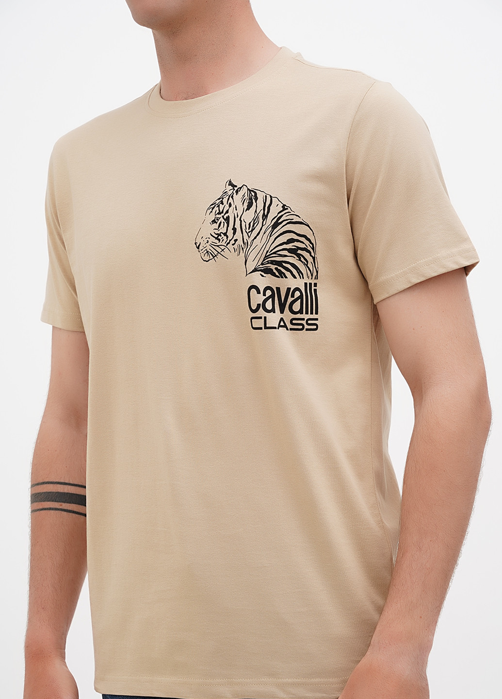 Бежевая футболка CAVALLI